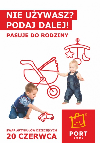 Nie używasz? Podaj dalej - SWAP w Porcie Łódź Dziecko, LIFESTYLE - W najbliższą sobotę w Porcie Łódź odbędzie się SWAP artykułów dziecięcych. To doskonała okazja by wywietrzyć szafy naszych pociech i wymienić się z innymi rodzicami ubrankami.