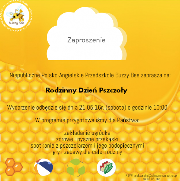 Zapraszamy do bzyczącego świata! Dzień Pszczoły w polsko-angielskim przedszkolu Dziecko, LIFESTYLE - Rekrutacje do przedszkoli już trwają, a dobry wybór miejsca pierwszego etapu edukacji jest najważniejszy. Dlatego polsko-angielskie przedszkole Buzzy Bee, postanowiło wyjść naprzeciw organizując Dzień Pszczoły!