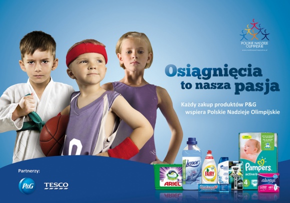 Przyszłość „Polskich Nadziei Olimpijskich” w naszych rękach. Dziecko, LIFESTYLE - P&G i Tesco rozpoczynają wspólną akcję na rzecz programu Polskie Nadzieje Olimpijskie, w którą zaangażować może się każdy. Wystarczy kupić produkty firmy Procter & Gamble, takie jak: Ariel, Lenor, Pampers czy Gillette w sklepach Tesco, by wesprzeć rozwój sportowy dzieci.