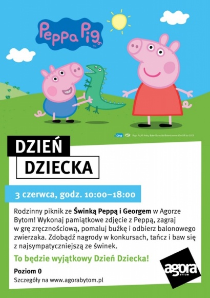 Dzień Dziecka pełen atrakcji - świnka Peppa odwiedzi Bytom Dziecko, LIFESTYLE - Balonowe zoo, malowanie twarzy, warsztaty artystyczne, konkursy, a przede wszystkim spotkanie ze świnką Peppą i jej bratem Georgem. To tylko część atrakcji przygotowanych dla wszystkich dzieci, które 3 czerwca odwiedzą Agorę Bytom.