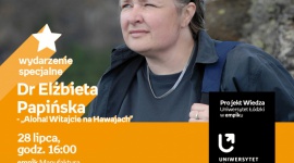 DR ELŻBIETA PAPIŃSKA - ALOHA! WITAJCIE NA HAWAJACH - UNIWERSYTET ŁÓDZKI W EMPIKU Dziecko, LIFESTYLE - PROJEKT WIEDZA - UNIWERSYTET ŁÓDZKI W EMPIKU Dr Elżbieta Papińska - „Aloha! Witajcie na Hawajach” 28 lipca, godz. 16:00 empik Manufaktura, Łódź, ul. Karskiego 5