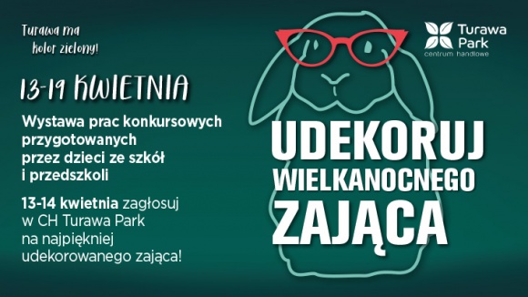 CH Turawa Park organizuje wielkanocny konkurs dla szkół i przedszkoli Dziecko, LIFESTYLE - Wielkanocne zające zbliżają się do centrum handlowego Turawa Park. W ramach konkursu „Udekoruj Wielkanocnego Zająca”, zespoły dziecięce z klas początkowych szkół i przedszkoli mają za zadanie wykonać najbardziej oryginalną dekorację ogromnego modelu wielkanocnego zajączka.