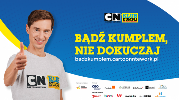 Kamil Stoch zaprasza do Klubu Kumpli! Dziecko, LIFESTYLE - Kamil Stoch został ambasadorem 6. edycji kampanii społecznej Cartoon Network „Bądź kumplem, nie dokuczaj”. Akcja mająca na celu promowanie koleżeńskich zachowań wystartowała dziś w całej Polsce.